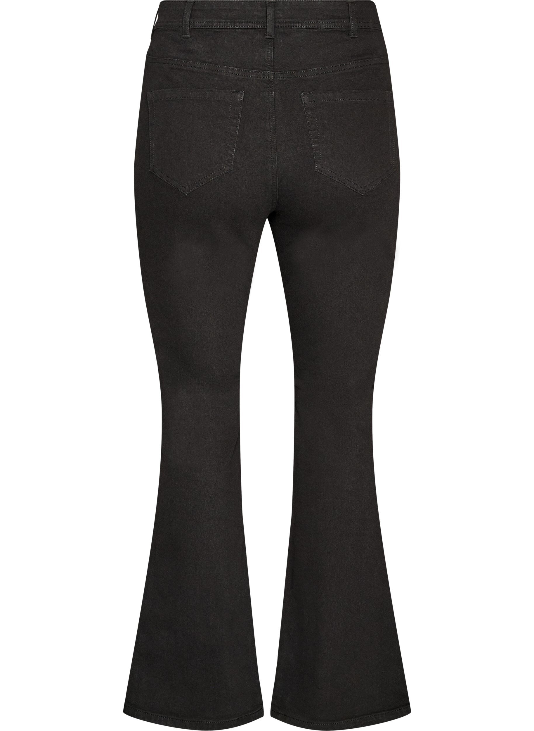 ZizzifashionHigh waisted jeans with bootcut, Black, Packshot image number 1