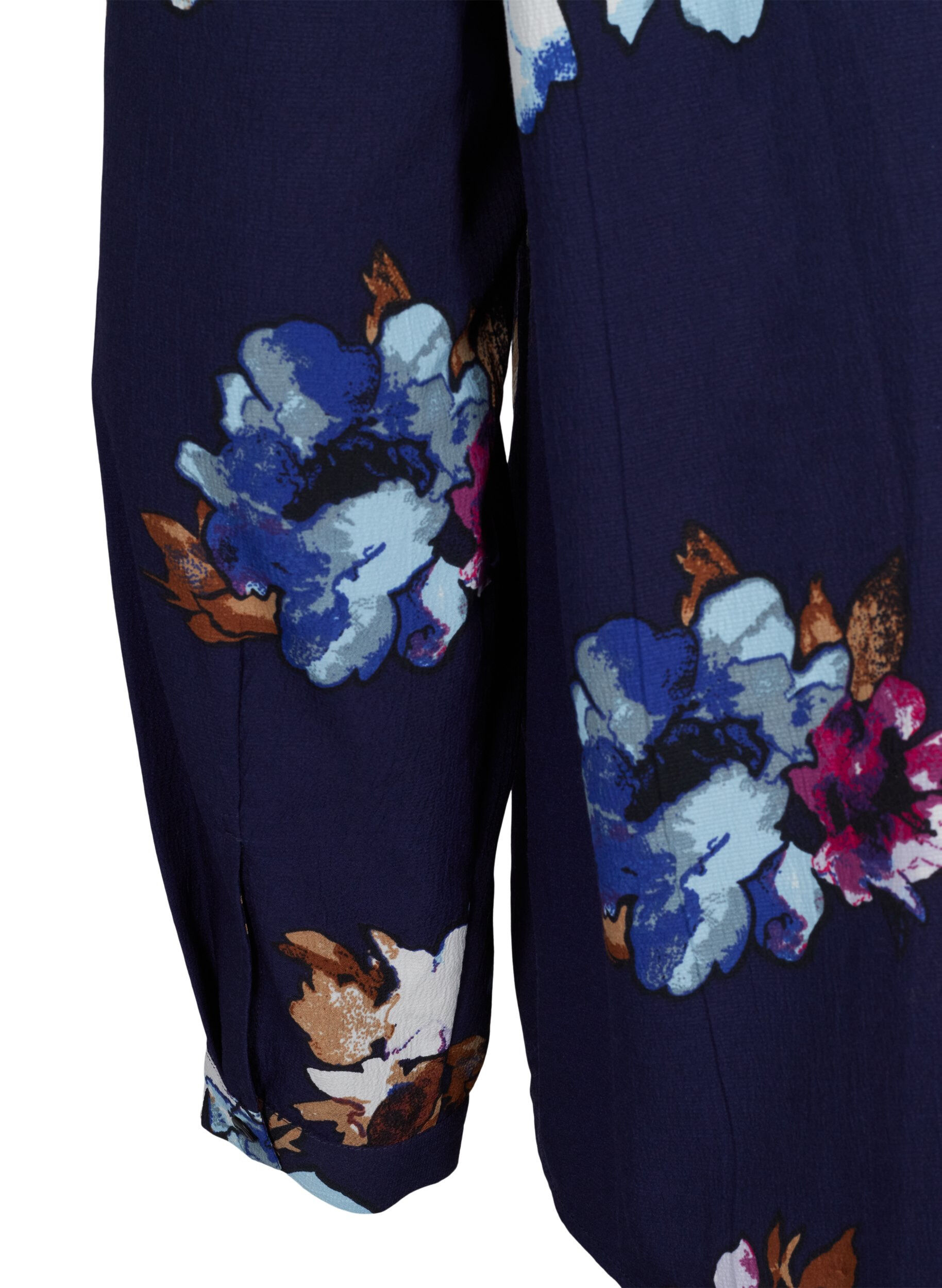 Zizzifashion FLASH - Long sleeve blouse with print, Big Blue Flower, Packshot image number 3