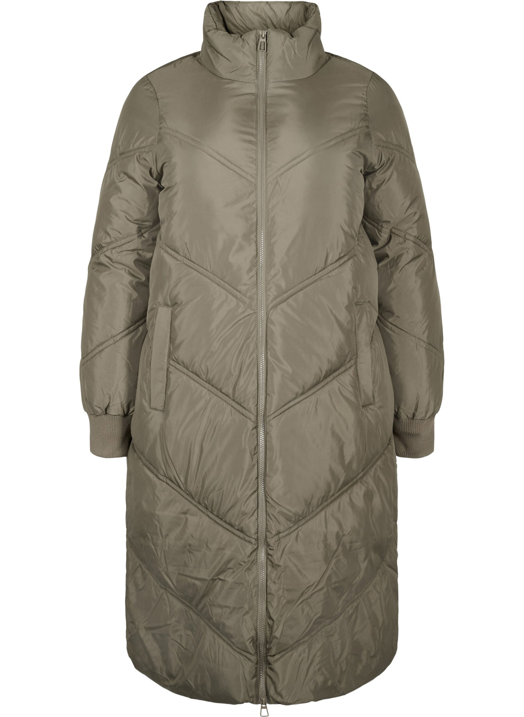 Zizzifashion Long puffer winter jacket, Bungee Cord , Packshot image number 0
