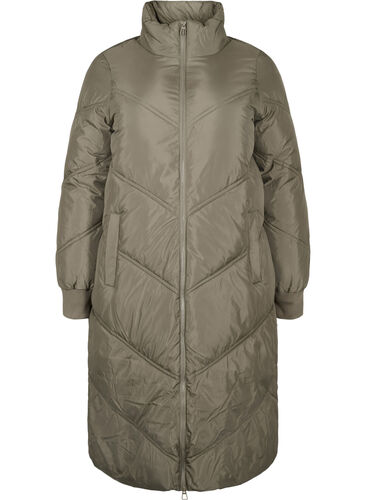 Long puffer winter jacket, Bungee Cord , Packshot image number 0