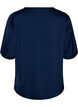 Satin blouse with elbow-length sleeves, Blue, Packshot image number 1
