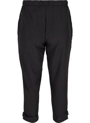 Cropped trousers with creases, Black, Packshot image number 1