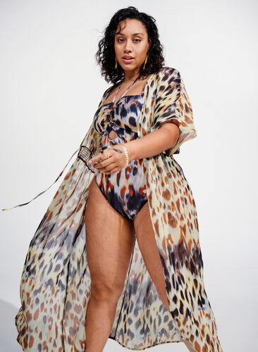 Beach printed kimono, Abstract Leopard, Image image number 0