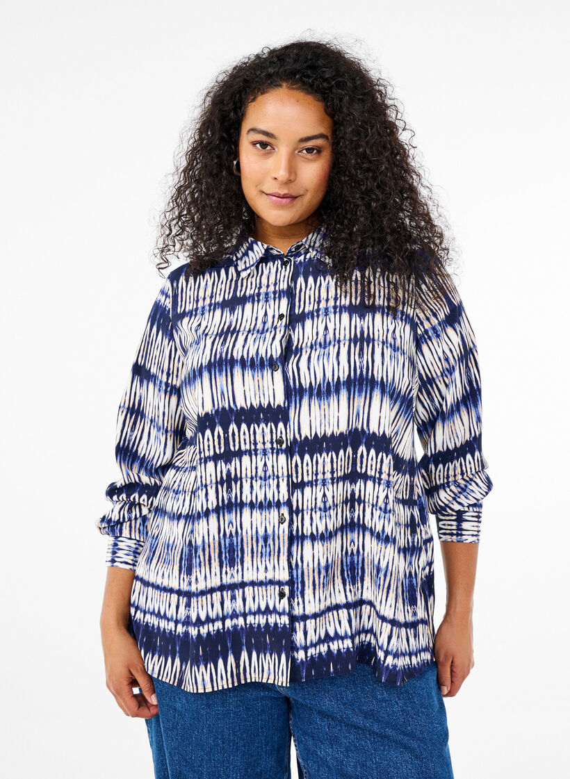 Patterned shirt, Blue, Model image number 0