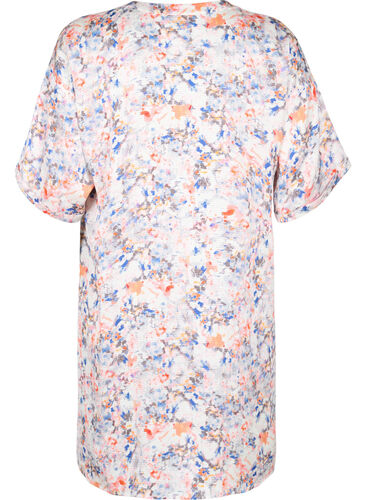 Printed shirt dress with button closure, B.White graphic AOP, Packshot image number 1