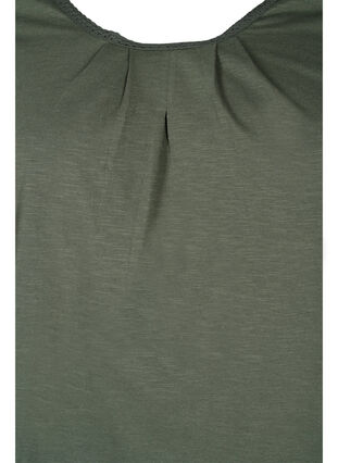 Cotton top with 3/4 sleeves, Thyme, Packshot image number 2