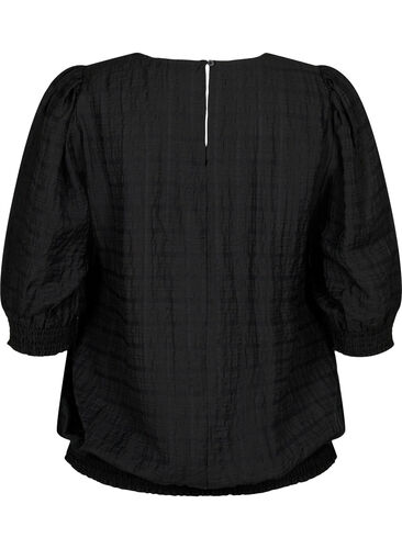 Smock blouse with lyocell (TENCEL™), Black, Packshot image number 1