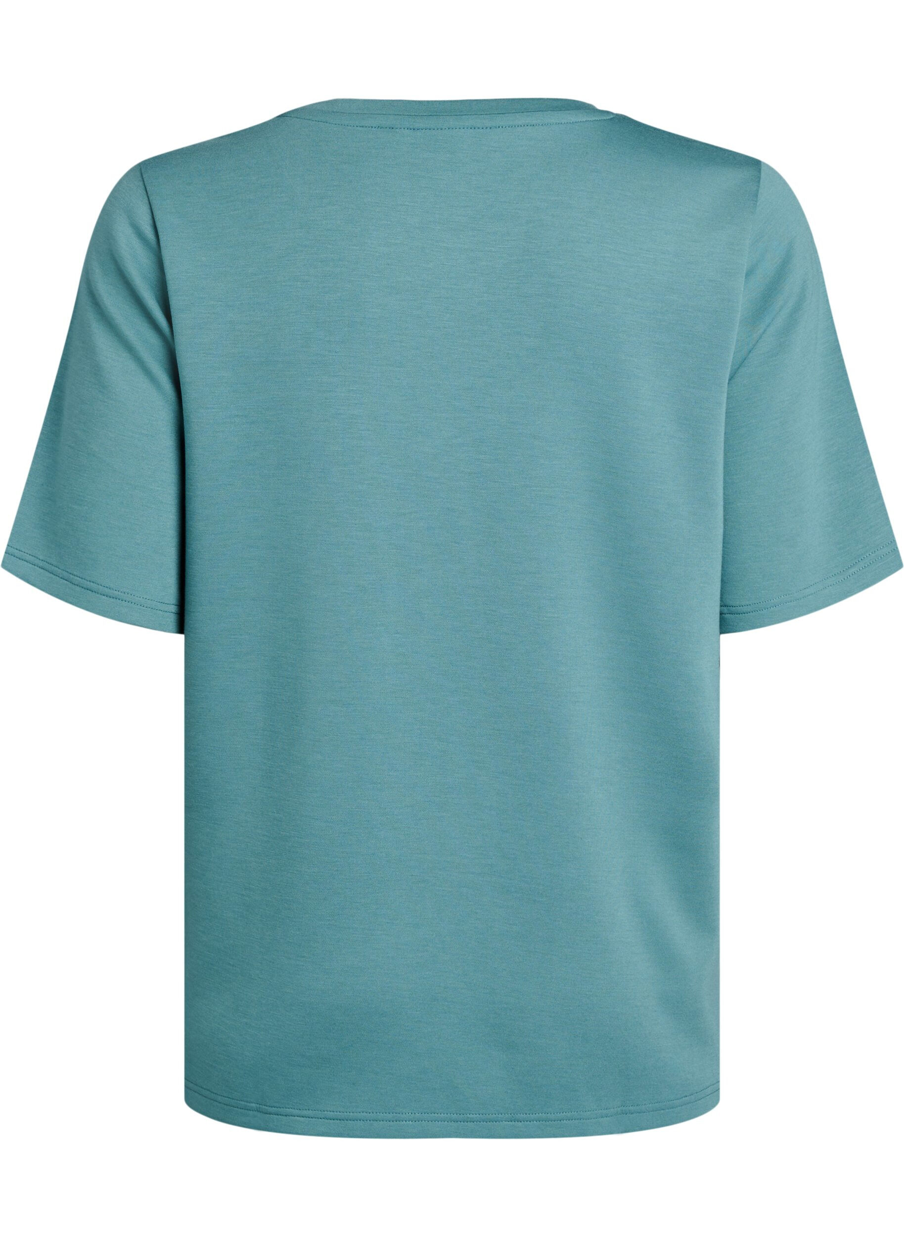 Zizzifashion T-shirt in modal mix, Green, Packshot image number 1