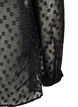 Chiffon blouse with a dotted texture, Black, Packshot image number 3