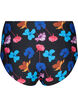 Bikini bottom with print and high waist, Black, Packshot image number 1