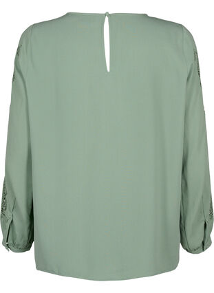 Long sleeve blouse with crochet details, Green Bay, Packshot image number 1