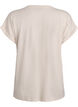 Viscose T-shirt with glitter stripes, Vanilla, Packshot image number 1
