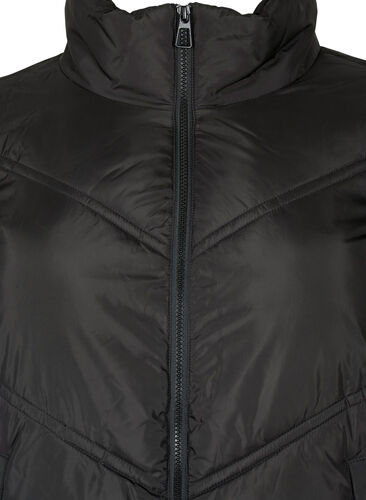 Short puffer Winter jacket with pockets, Black, Packshot image number 2