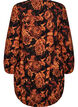 Short cotton dress with an elasticated hem and long sleeves, Black, Packshot image number 1