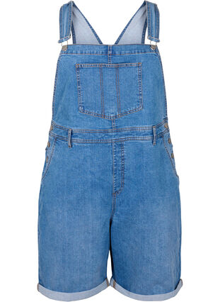 Denim overalls shorts, Light blue denim, Packshot image number 0