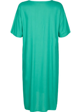 Short-sleeved viscose shirt dress, Holly Green, Packshot image number 1