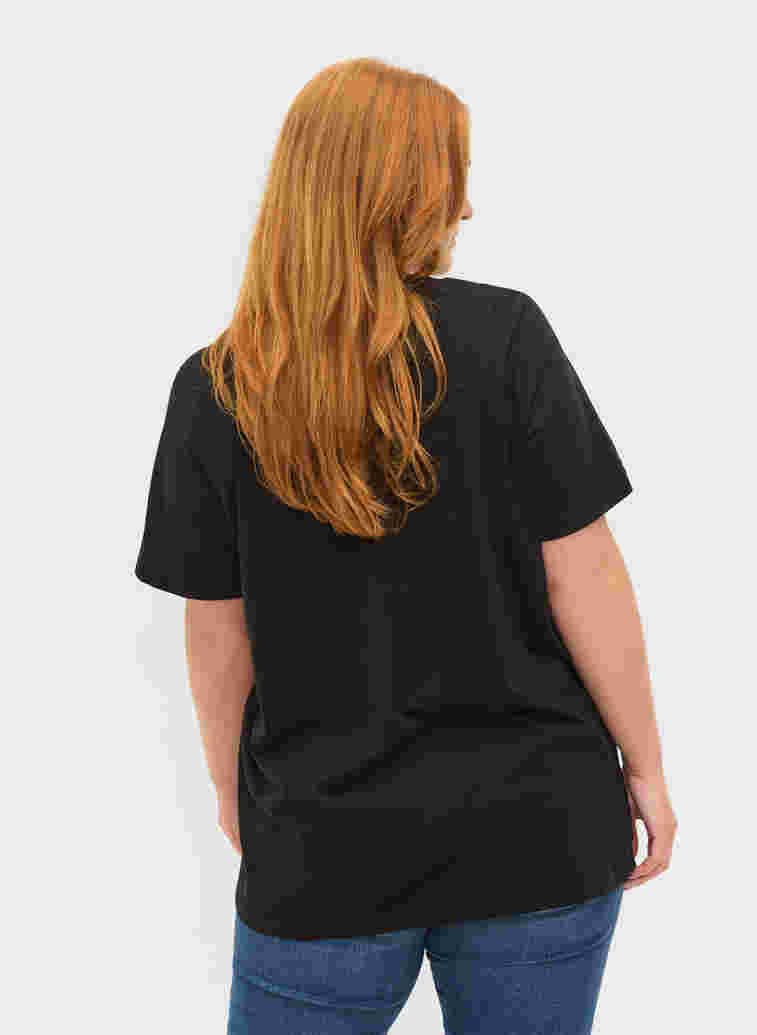 2-pack basic cotton t-shirt, Black/Black, Model image number 1