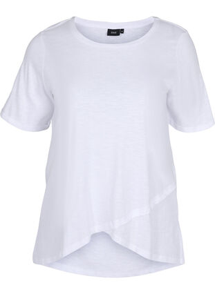 Cotton t-shirt with short sleeves, Bright White, Packshot image number 0
