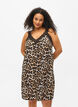 Strap dress in viscose with lace, Leopard, Model image number 0