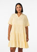Knee-length A-line dress in linen and viscose, Yellow, Model image number 0