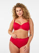 Padded bra with shiny microfibre and lace cups, Red, Model image number 1