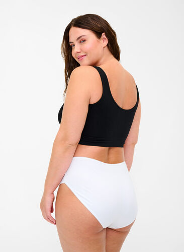 3-pack regular waist cotton briefs, Bright White, Model image number 1