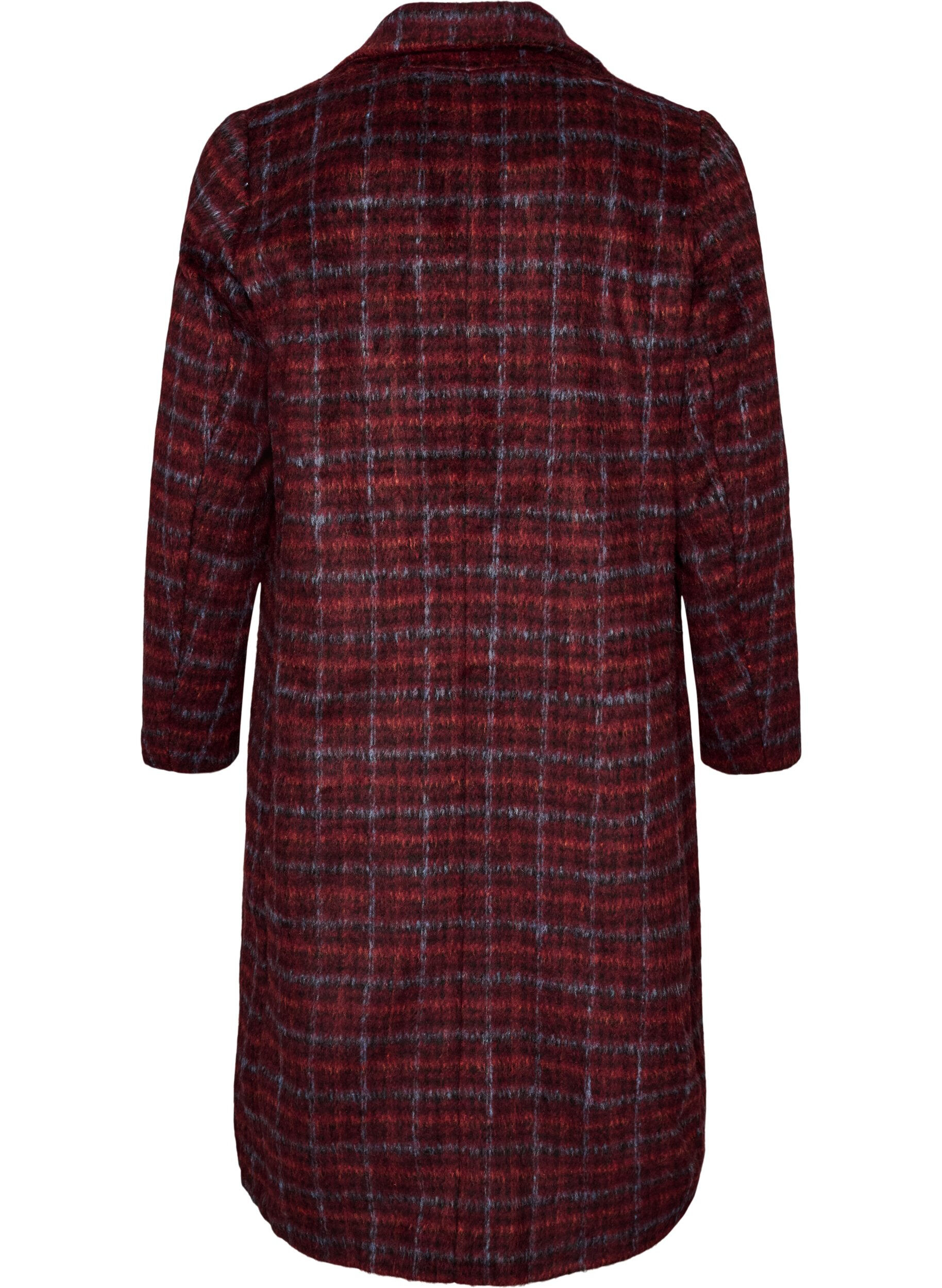 ZizzifashionChecked coat with pockets, Red, Packshot image number 1