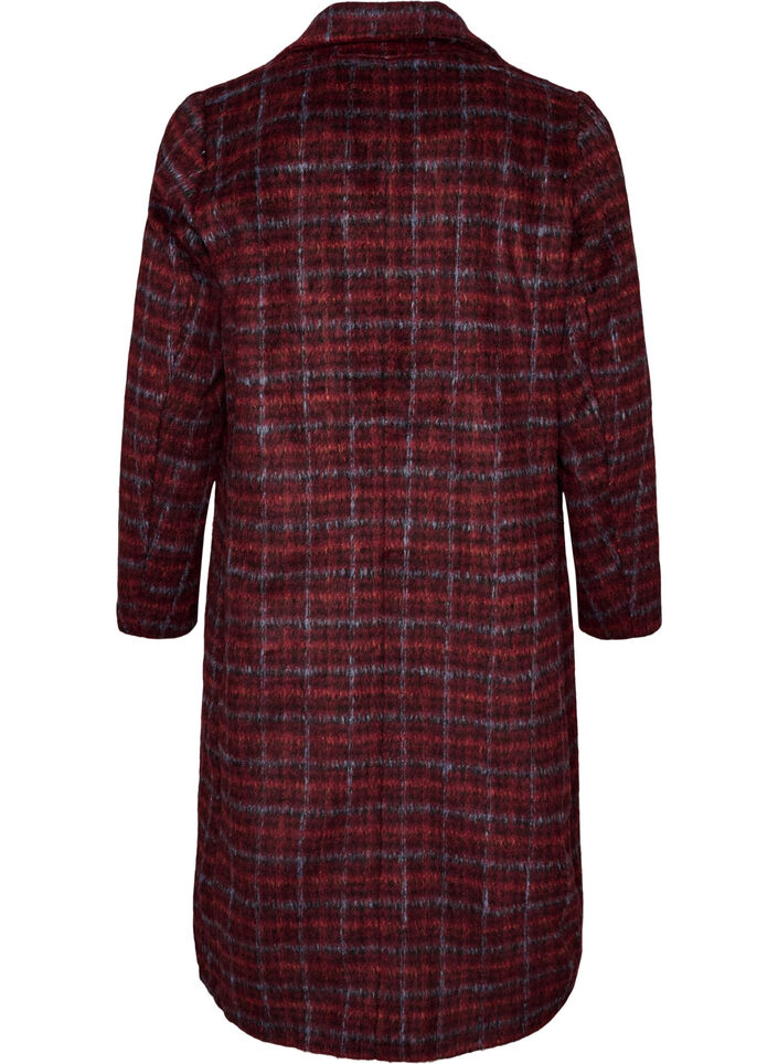 Checked coat with pockets, Red, Packshot image number 1