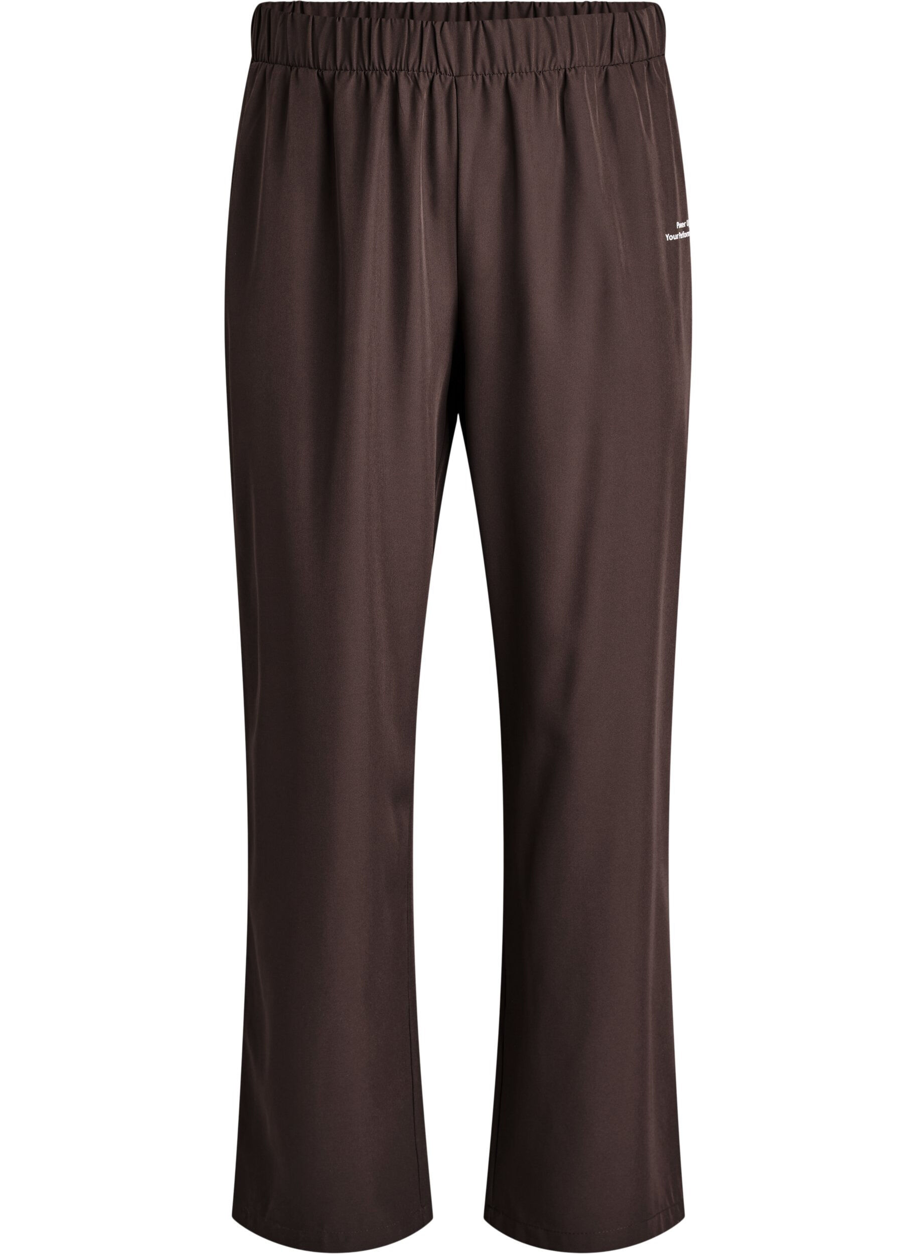 Zizzifashion Sporty trousers with a high waist and straight legs, Brown, Packshot image number 0