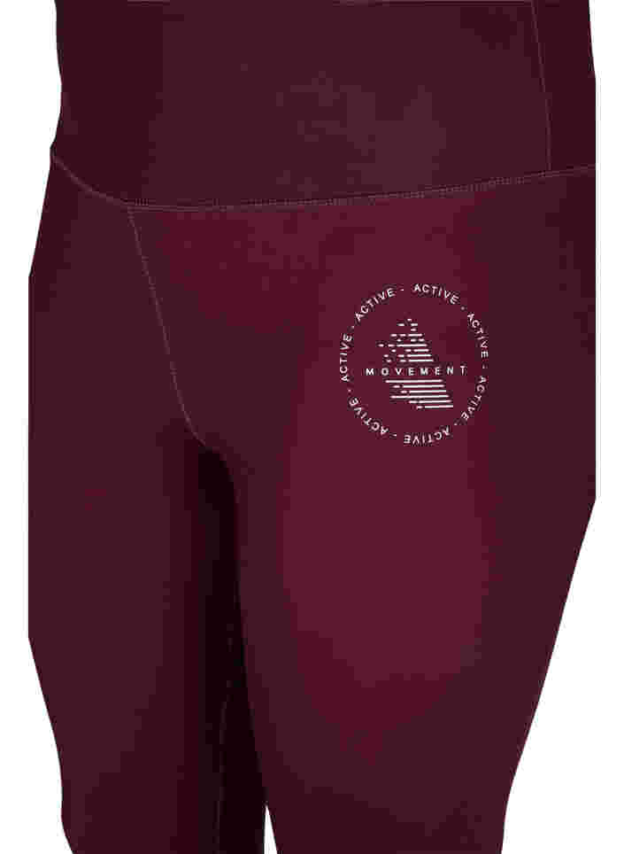 Solid-coloured gym leggings, Fig, Packshot image number 2
