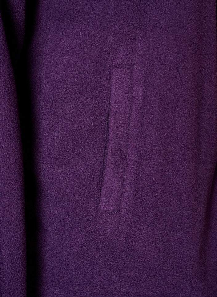 Fleece top with zipper and high collar, Purple, Packshot image number 3