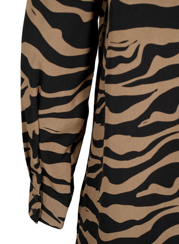Long-sleeved tunic with zebra print, Black/Brown Zebra, Packshot image number 3