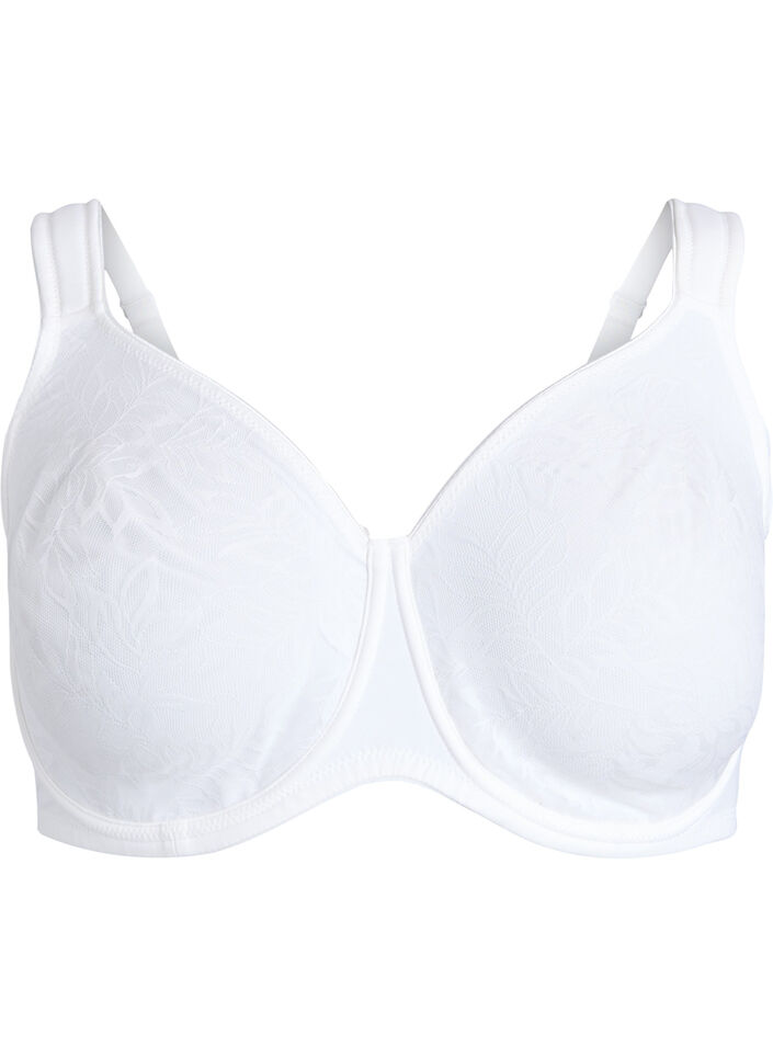 Comfort bra with a lace overlay and moulded cups, White, Packshot image number 0