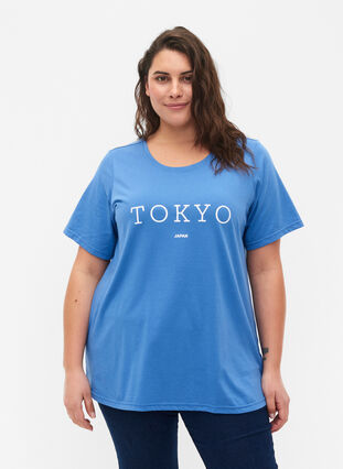 FLASH - T-shirt with motif, Ultramarine, Model image number 0