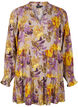 Long-sleeved tunic with floral print, Purple Flower, Packshot image number 0