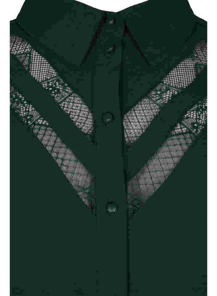 Long shirt with lace details, Scarab, Packshot image number 2