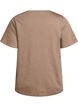 Short sleeve basic t-shirt with v-neck, Brown, Packshot image number 1