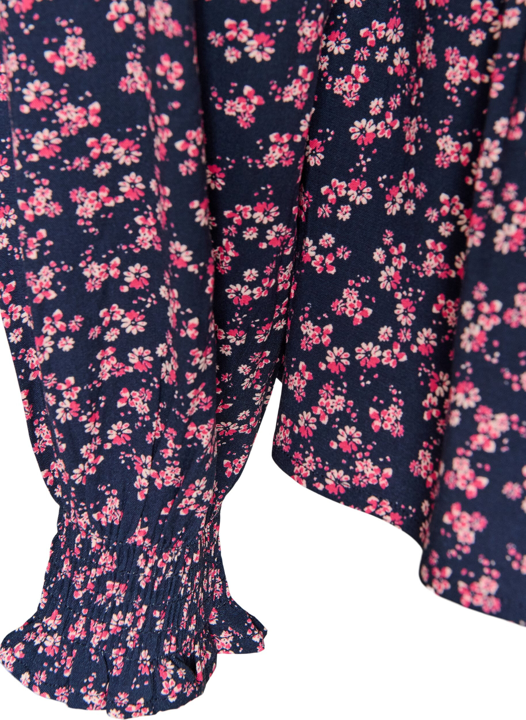 ZizzifashionBlouse with smocked top and floral print, Blue, Packshot image number 3