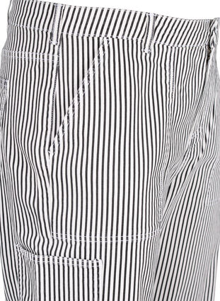 Striped cargo jeans with a straight fit, Black White Stripe, Packshot image number 2