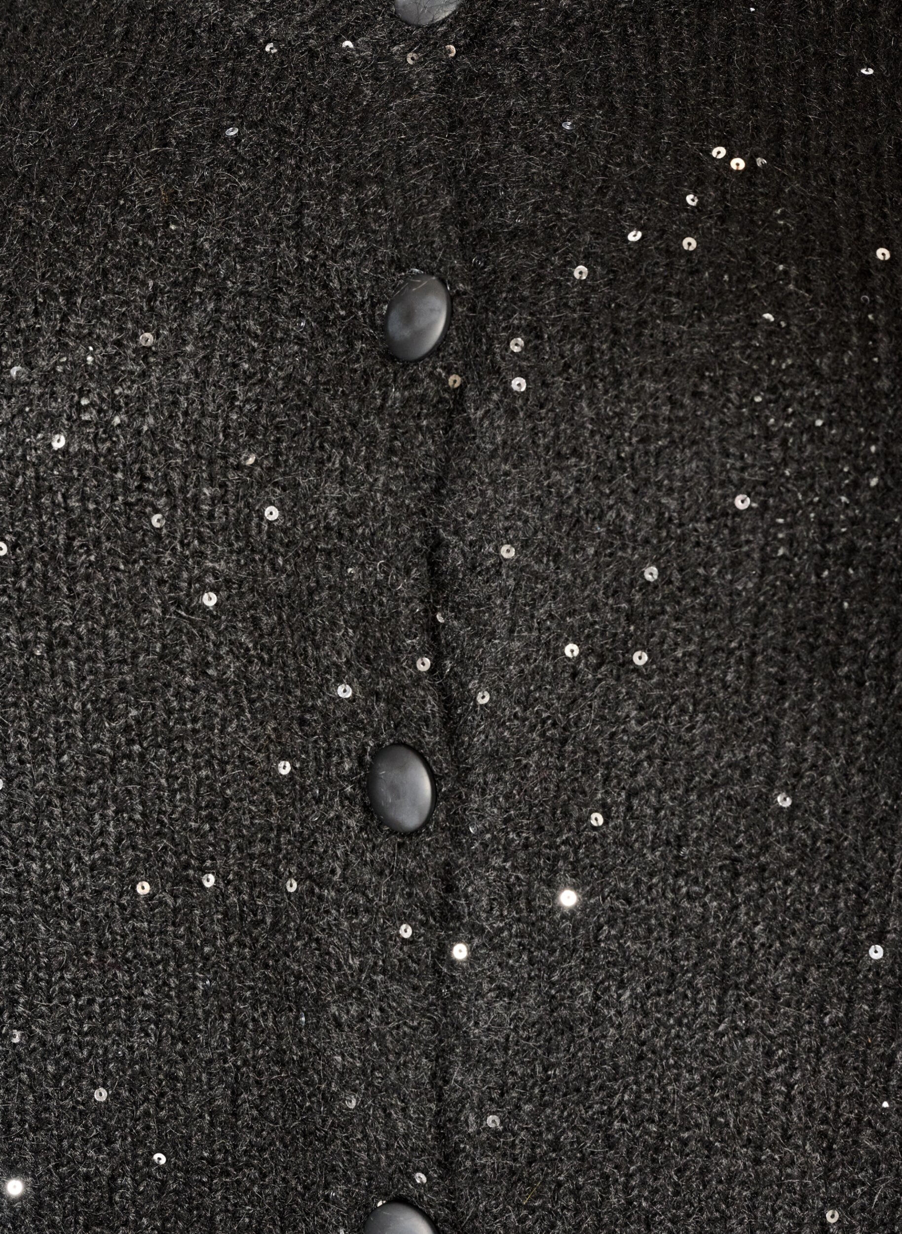 ZizzifashionCardigan with sequins and buttons, Black, Packshot image number 2