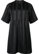 A-line dress with stripes and 1/2 sleeves, Black, Packshot image number 0