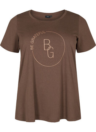Short sleeve t-shirt with print, Chestnut BG, Packshot image number 0
