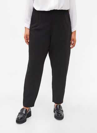 Classic high-waisted trousers, Black, Model image number 2