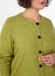 Cardigan with buttons and a rounded front, Green, Model image number 3