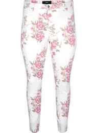 Super slim Amy jeans with a floral print, White R.AOP, Packshot