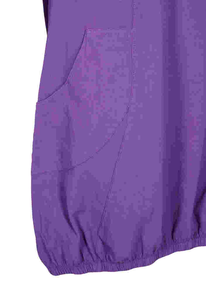 Short-sleeved cotton dress, Deep Lavender, Packshot image number 3