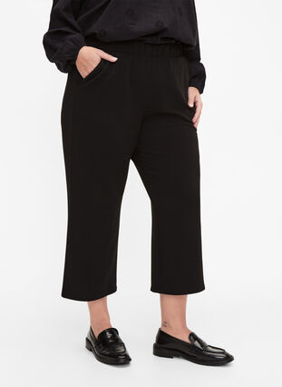 Loose trousers with 7/8 length, Black, Model image number 2