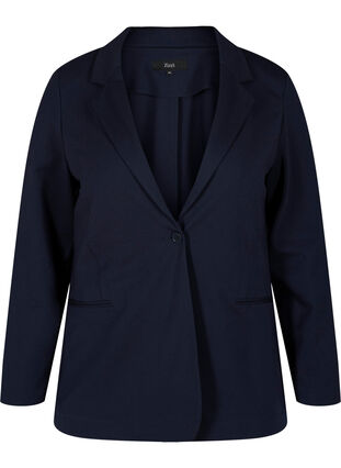 Simple blazer with button, Night Sky, Packshot image number 0
