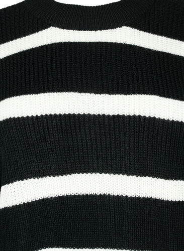 FLASH - Striped Knit Sweater, Black/White Stripe, Packshot image number 2