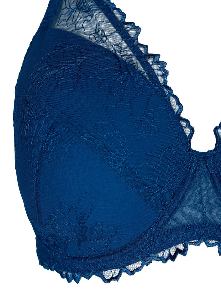 Lace bra with underwire and padding, Blue Opal, Packshot image number 2